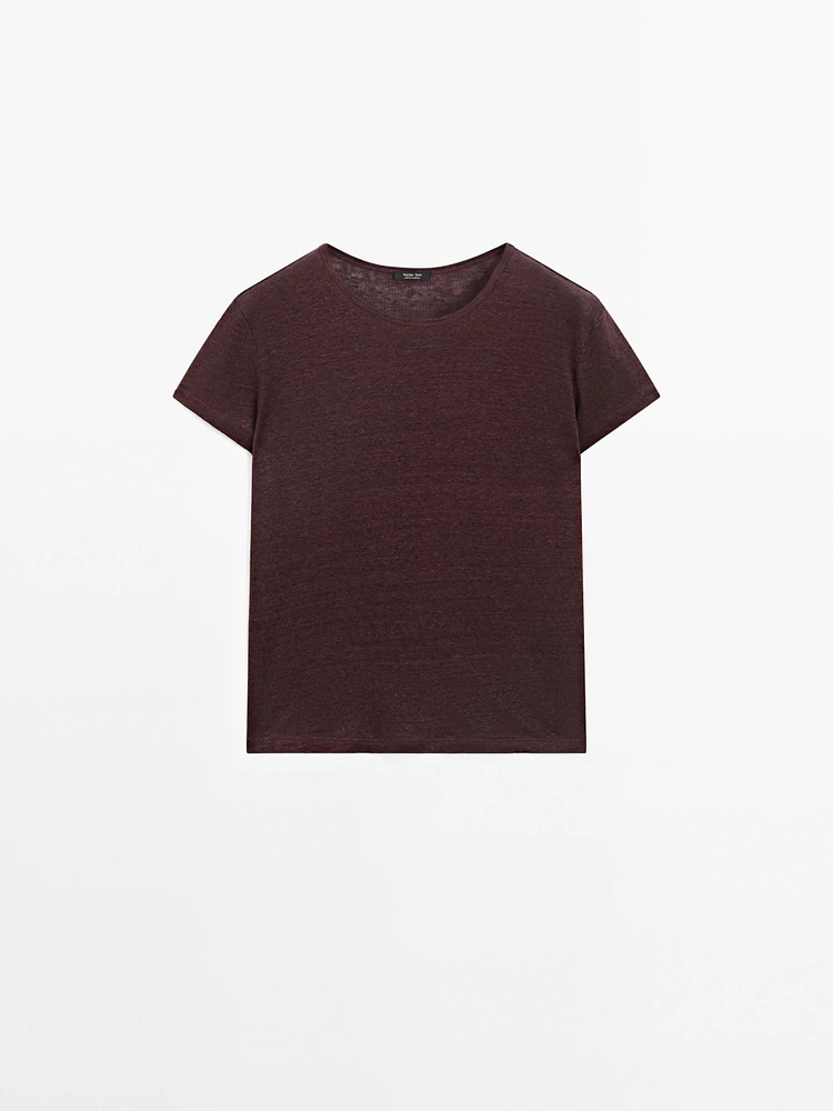T-shirt 100 % lin à manches courtes