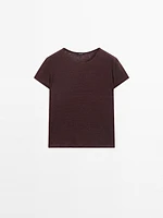 T-shirt 100 % lin à manches courtes
