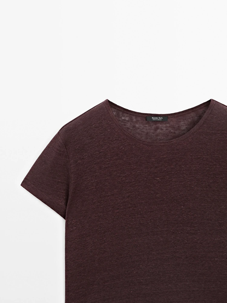 T-shirt 100 % lin à manches courtes