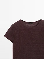 T-shirt 100 % lin à manches courtes
