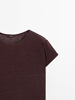 T-shirt 100 % lin à manches courtes
