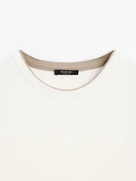 100% cotton contrast ribbed T-shirt