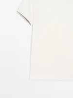 100% cotton contrast ribbed T-shirt