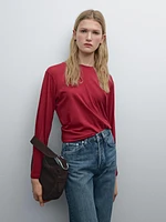 T-shirt slim fit à manches longues en coton