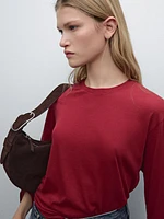 T-shirt slim fit à manches longues en coton