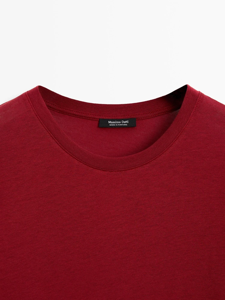 T-shirt slim fit à manches longues en coton
