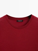 T-shirt slim fit à manches longues en coton