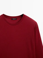 T-shirt slim fit à manches longues en coton
