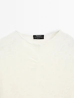 100% wool gathered neck T-shirt