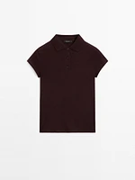 Short sleeve knit polo shirt