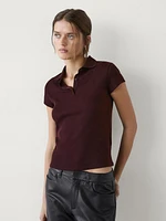 Short sleeve knit polo shirt