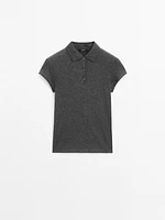 Short sleeve knit polo shirt