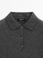 Short sleeve knit polo shirt