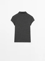 Short sleeve knit polo shirt