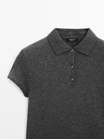 Short sleeve knit polo shirt