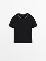 Ribbed short sleeve T-shirt