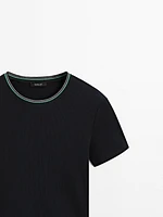 Ribbed short sleeve T-shirt