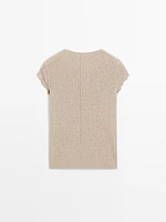 Knit T-shirt with wavy trim detail