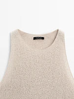 Textured knit halter top