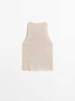 Textured knit halter top