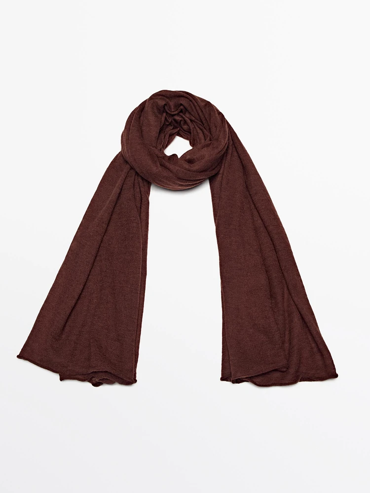 100% cashmere knit scarf