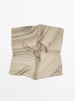 Striped print 100% silk scarf