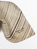 Striped print 100% silk scarf