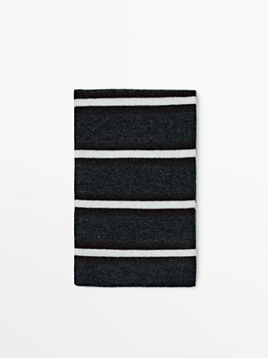 Thin striped wool blend scarf