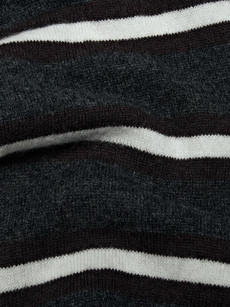 Thin striped wool blend scarf