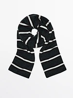 Thin striped wool blend scarf