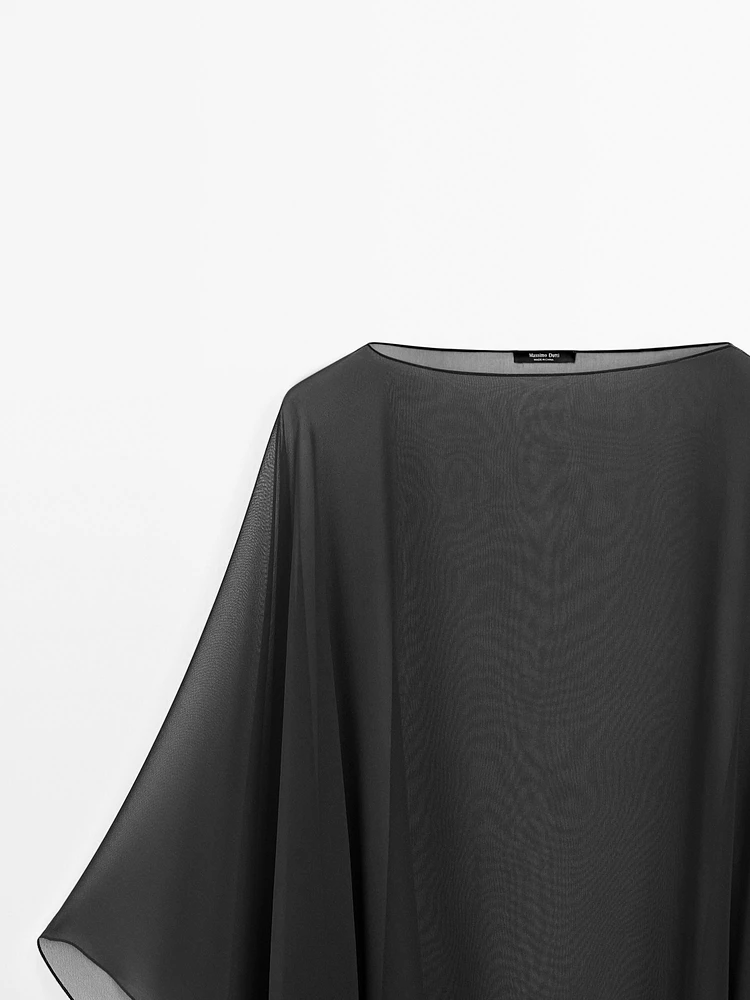 Flowing 100% mulberry silk cape