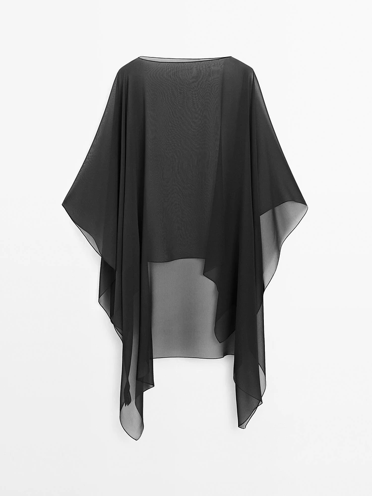 Flowing 100% mulberry silk cape