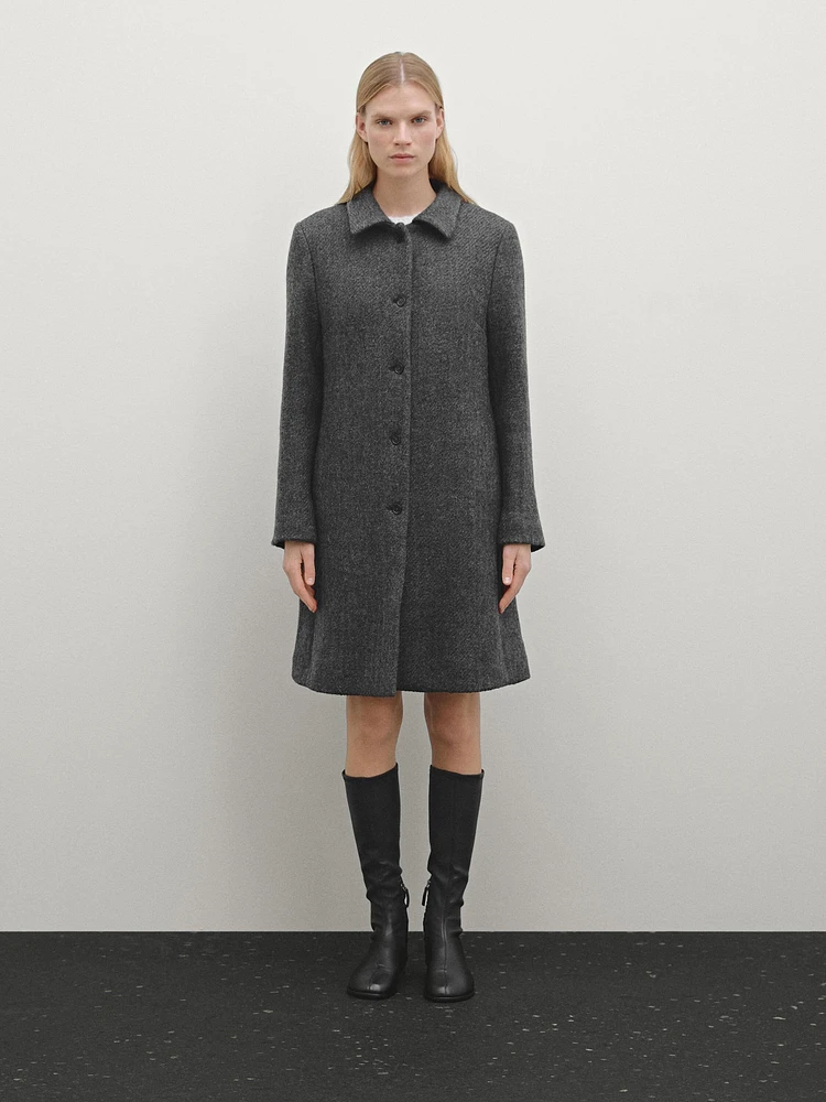 Long wool blend coat