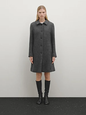 Long wool blend coat