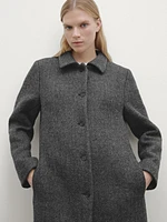 Long wool blend coat