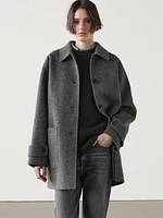 Manteau mi-long en laine mélangée