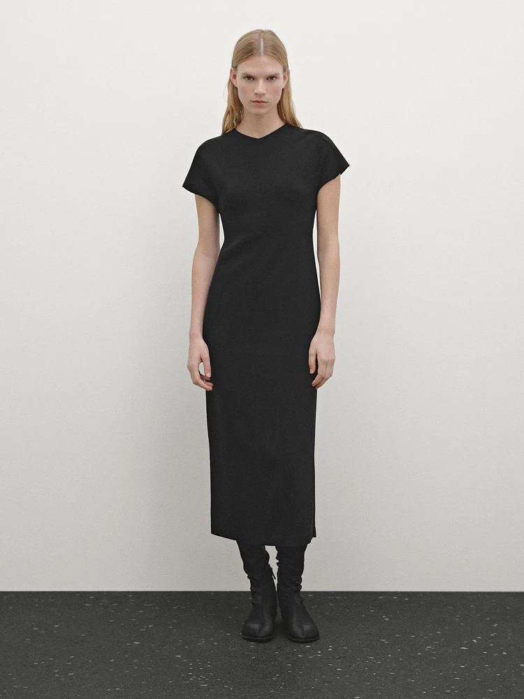 Crepe midi dress