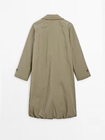 Long lightweight quilted trench coat