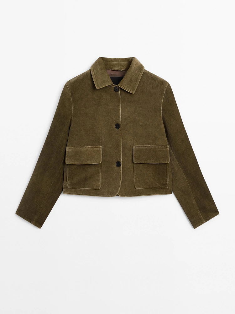 100% cotton velvet jacket
