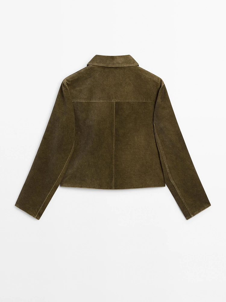 100% cotton velvet jacket
