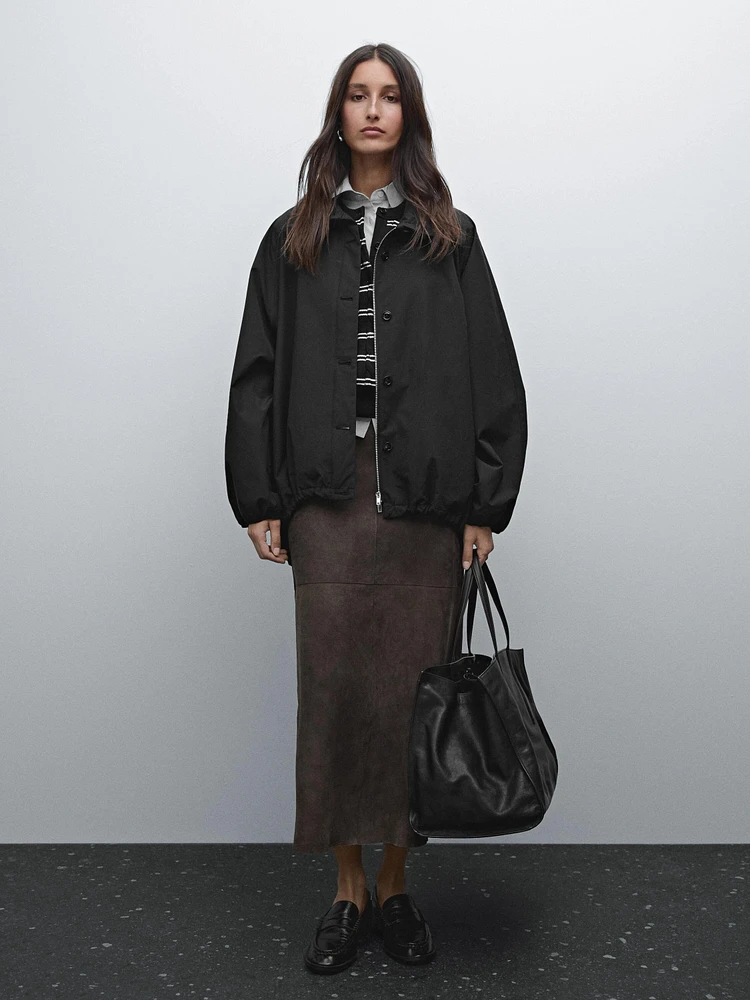Cotton blend puff parka