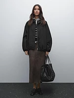 Cotton blend puff parka
