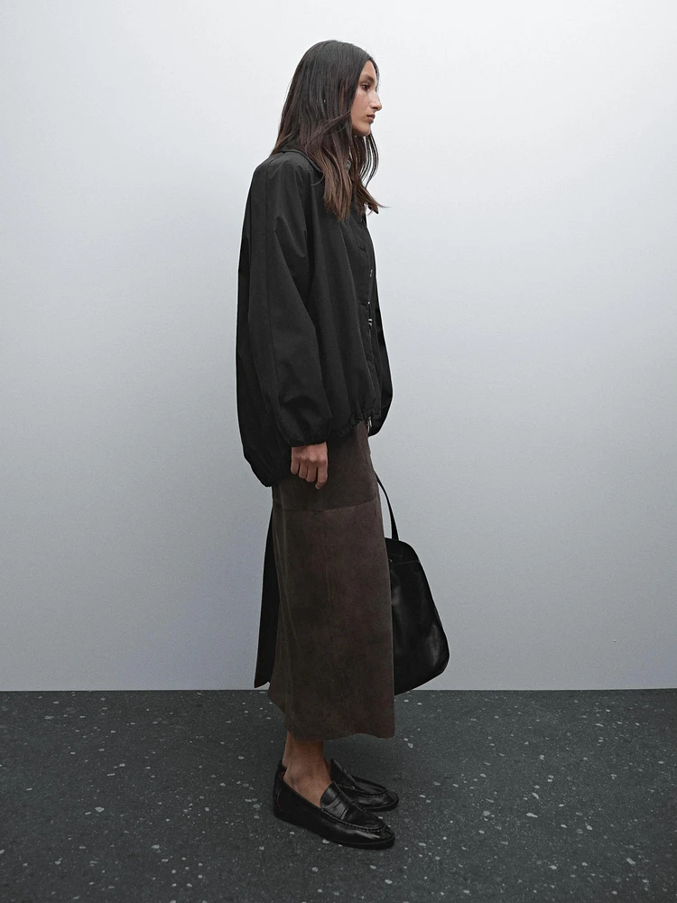 Cotton blend puff parka