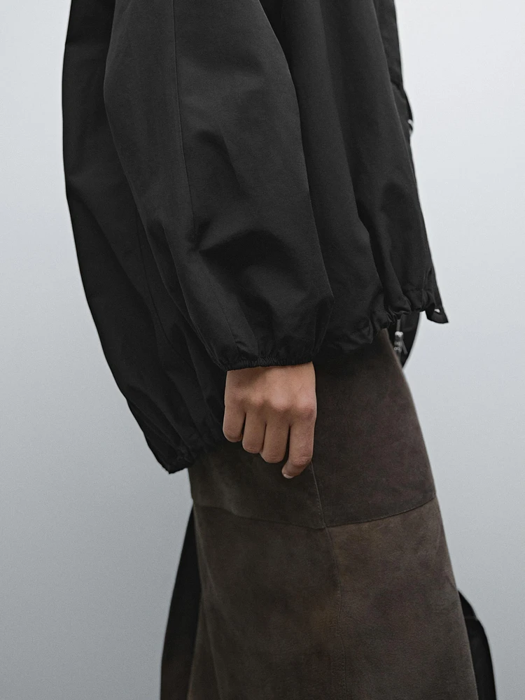 Cotton blend puff parka