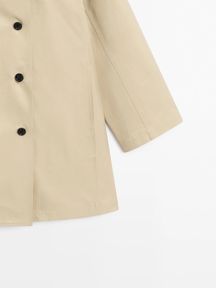 Cotton blend trench coat