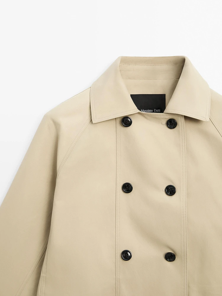 Cotton blend trench coat