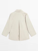 Cotton blend raglan sleeve trench coat