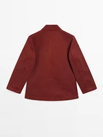 Veste rouge brique avec poches en coton