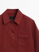 Veste rouge brique avec poches en coton