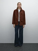 Russet cotton jacket with pocket details